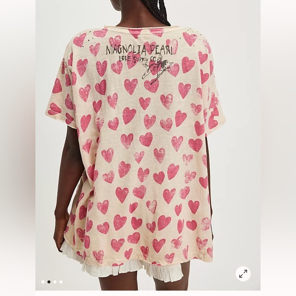 Magnolia Pearl cotton tee my love top 2287 - Picture 4 of 11
